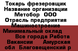 Токарь-фрезеровщик › Название организации ­ Метобор, ООО › Отрасль предприятия ­ Машиностроение › Минимальный оклад ­ 45 000 - Все города Работа » Вакансии   . Амурская обл.,Благовещенский р-н